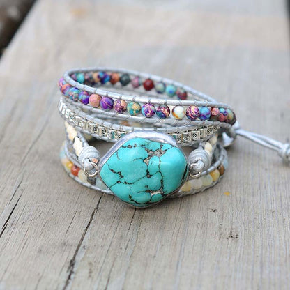 Turkoois Armband Genezend Steen Wikkel Design