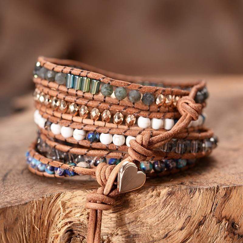 Labradoriet Armband Hartvormig Edelsteen Sieraad