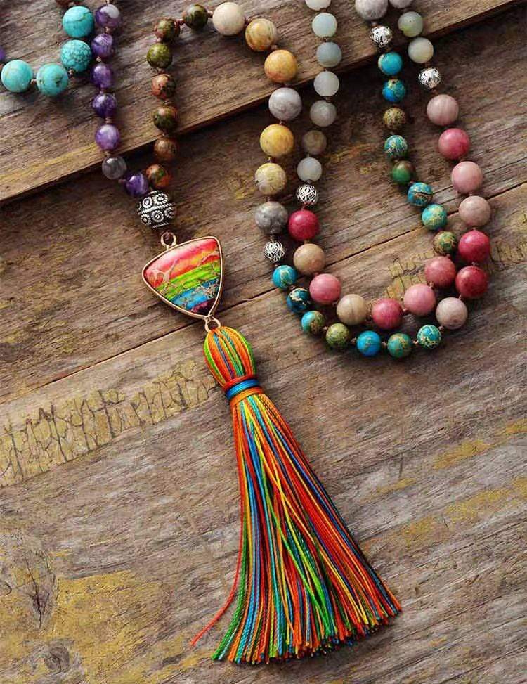 Mala Ketting met Verlichting Edelsteen Hanger
