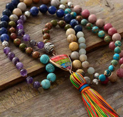 Mala Ketting met Verlichting Edelsteen Hanger - Mode Vibes