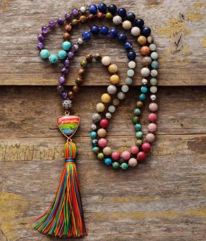 Mala Ketting met Verlichting Edelsteen Hanger