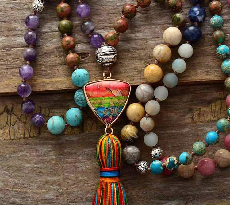 Mala Ketting met Verlichting Edelsteen Hanger