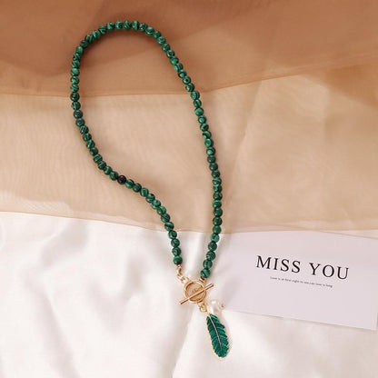 Natuursteen Halsketting Malachiet Groen Edelsteen Sieraden