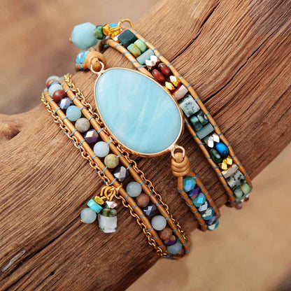 Zeeblauw Armband met Amazoniet Steen Marina Stijl - Mode Vibes