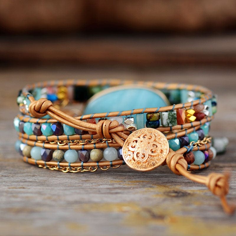 Zeeblauw Armband met Amazoniet Steen Marina Stijl