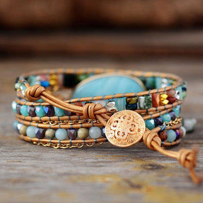 Zeeblauw Armband met Amazoniet Steen Marina Stijl