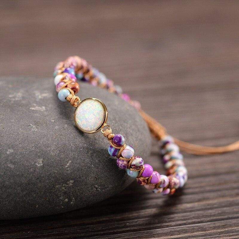 Yoga Armband met Amethist en Opaal Edelsteen