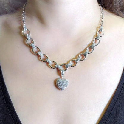 Zirkonia Sieradenset Elegant met Halsketting en Oorbellen