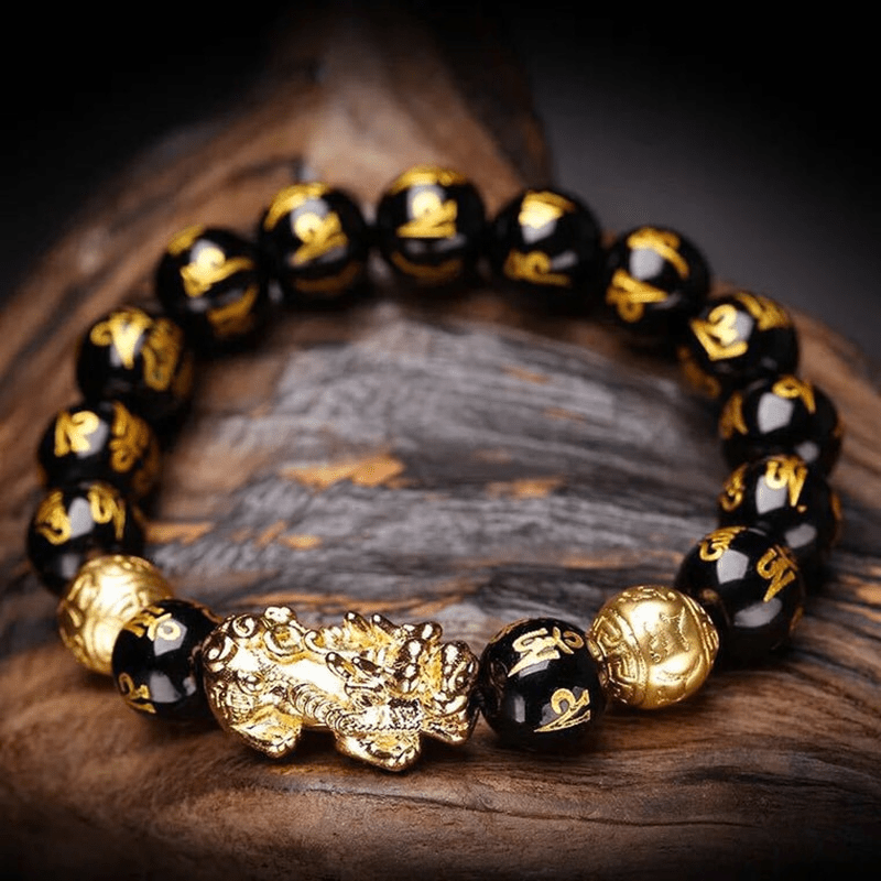 Zwarte Obsidiaan Armband met Pi Xiu Beschermingsamulet - Mode Vibes