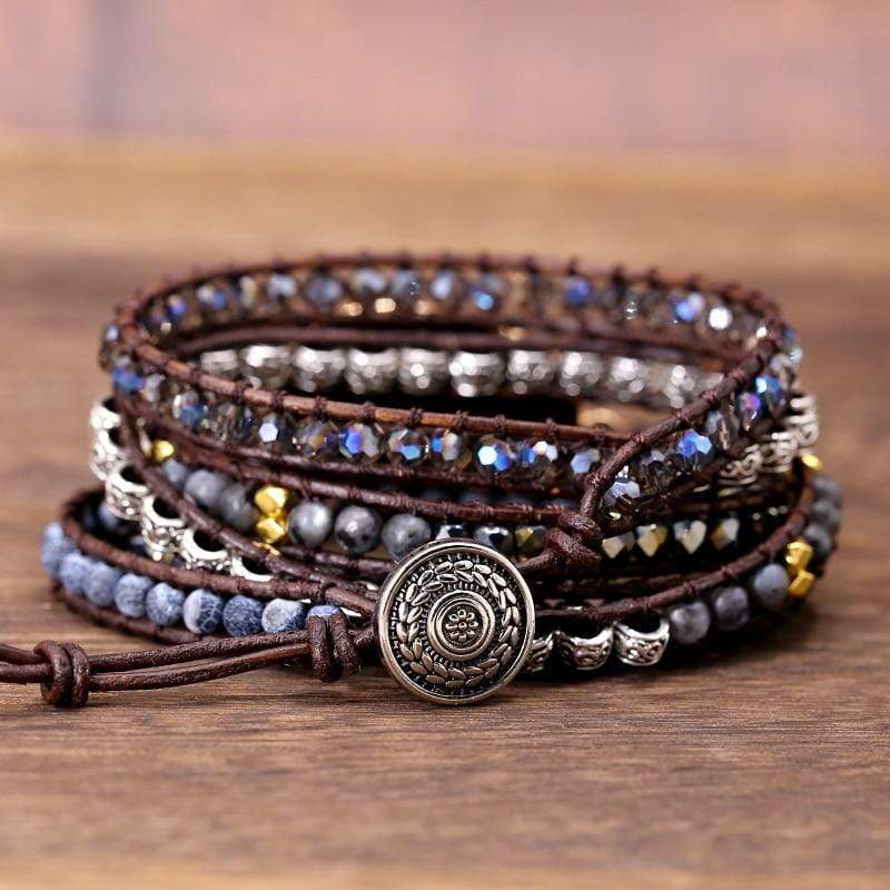 Onyx Armband Wikkelstijl Zwart Edelsteen Sieraad