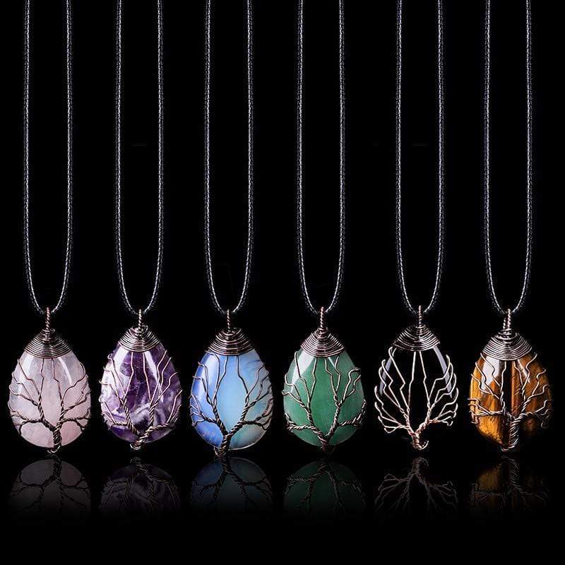 Rozenkwarts Ketting Druppelvormig Amelisse Edelsteen Sieraden