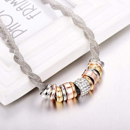Ketting Halsketting Gevlochten Zilverkleurig Modieus