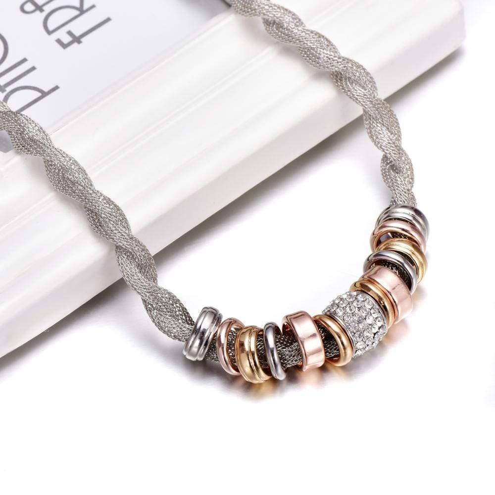 Ketting Halsketting Gevlochten Zilverkleurig Modieus