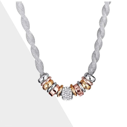 Ketting Halsketting Gevlochten Zilverkleurig Modieus - Mode Vibes