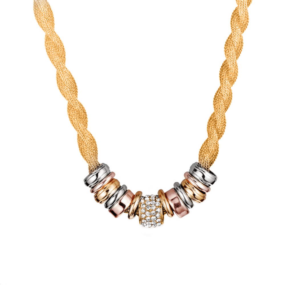 Ketting Halsketting Gevlochten Zilverkleurig Modieus