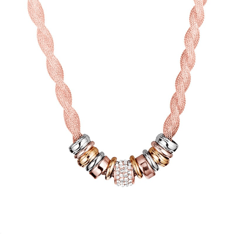 Ketting Halsketting Gevlochten Zilverkleurig Modieus