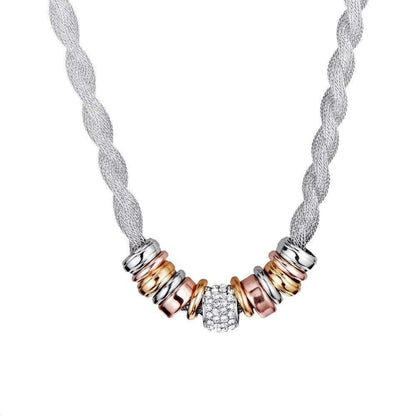 Ketting Halsketting Gevlochten Zilverkleurig Modieus