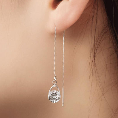 Druppel Oorbellen met Strass Lange Glanzend - Mode Vibes