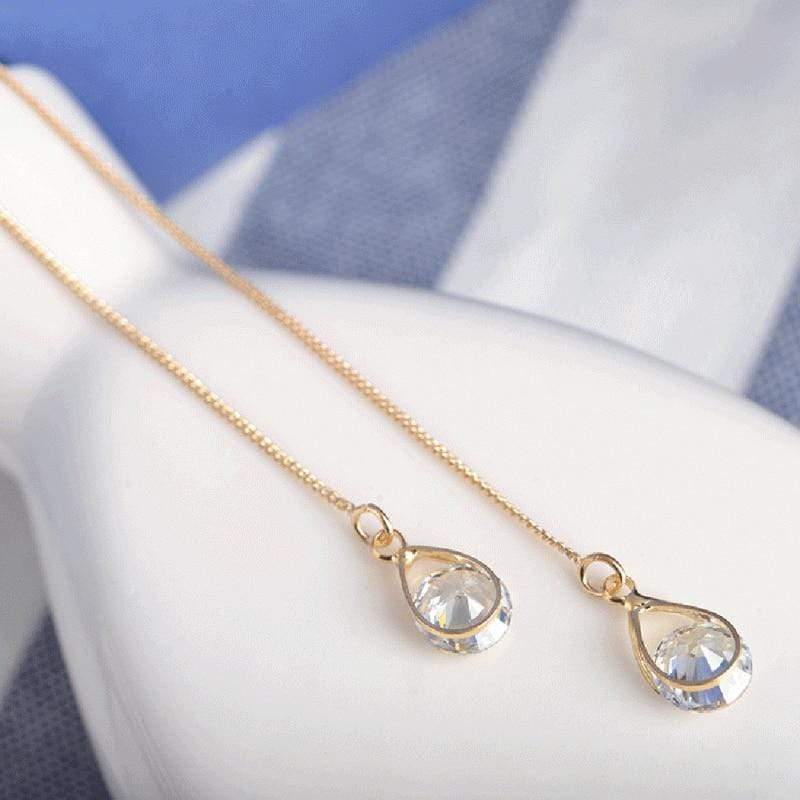 Druppel Oorbellen met Strass Lange Glanzend