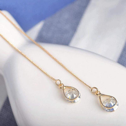 Druppel Oorbellen met Strass Lange Glanzend