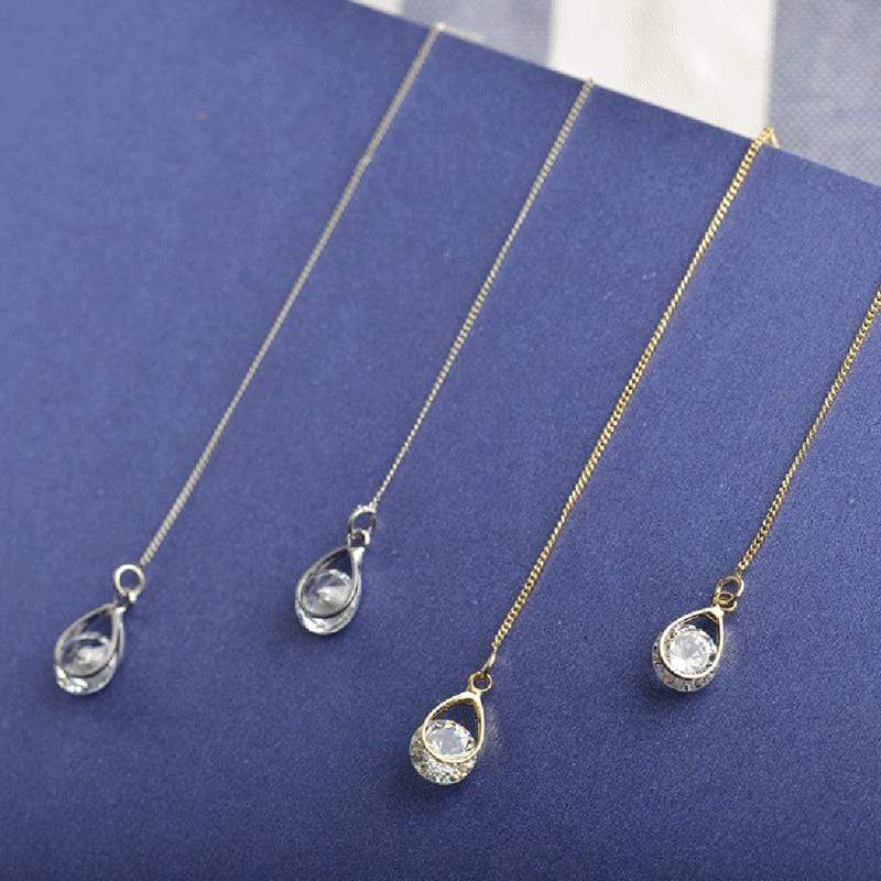 Druppel Oorbellen met Strass Lange Glanzend