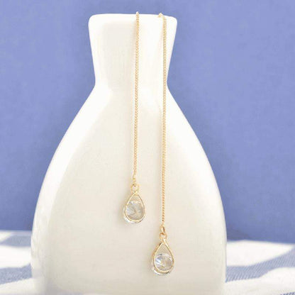 Druppel Oorbellen met Strass Lange Glanzend