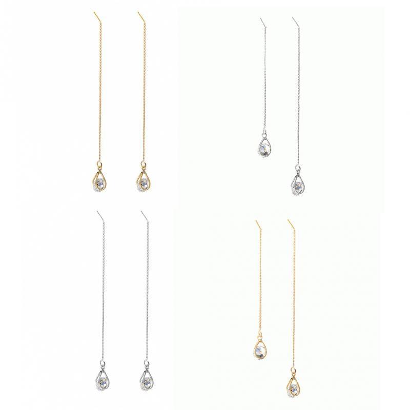 Druppel Oorbellen met Strass Lange Glanzend