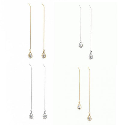 Druppel Oorbellen met Strass Lange Glanzend