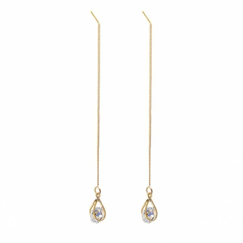 Druppel Oorbellen met Strass Lange Glanzend