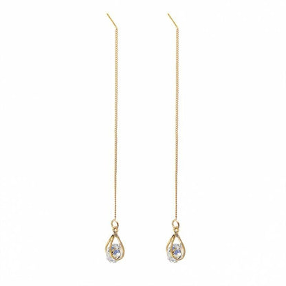 Druppel Oorbellen met Strass Lange Glanzend