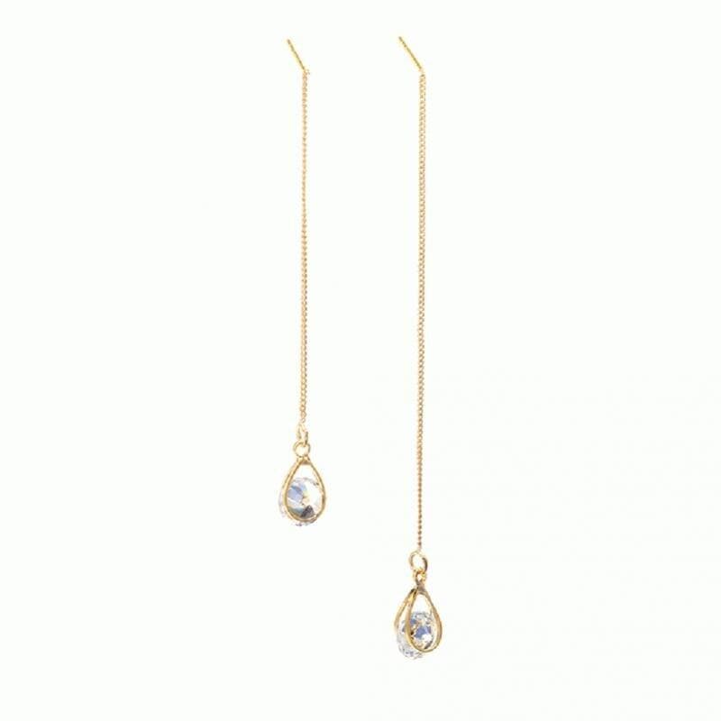 Druppel Oorbellen met Strass Lange Glanzend