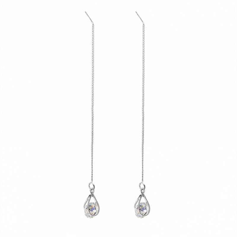 Druppel Oorbellen met Strass Lange Glanzend