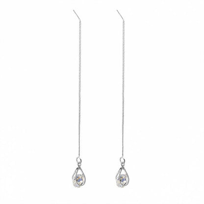 Druppel Oorbellen met Strass Lange Glanzend