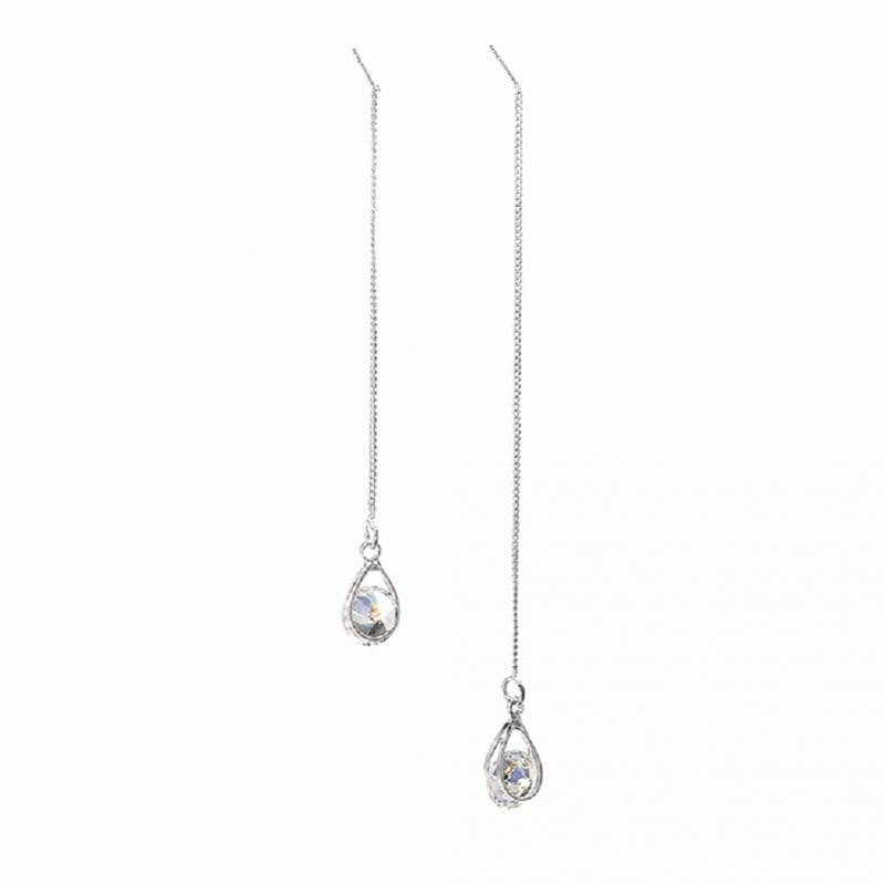 Druppel Oorbellen met Strass Lange Glanzend