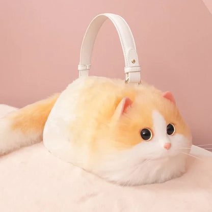 KittenBag | Realistische kattentas voor vrouwen in de kleur Oranje voor dames in stijl geschikt voor alle seizoenen.