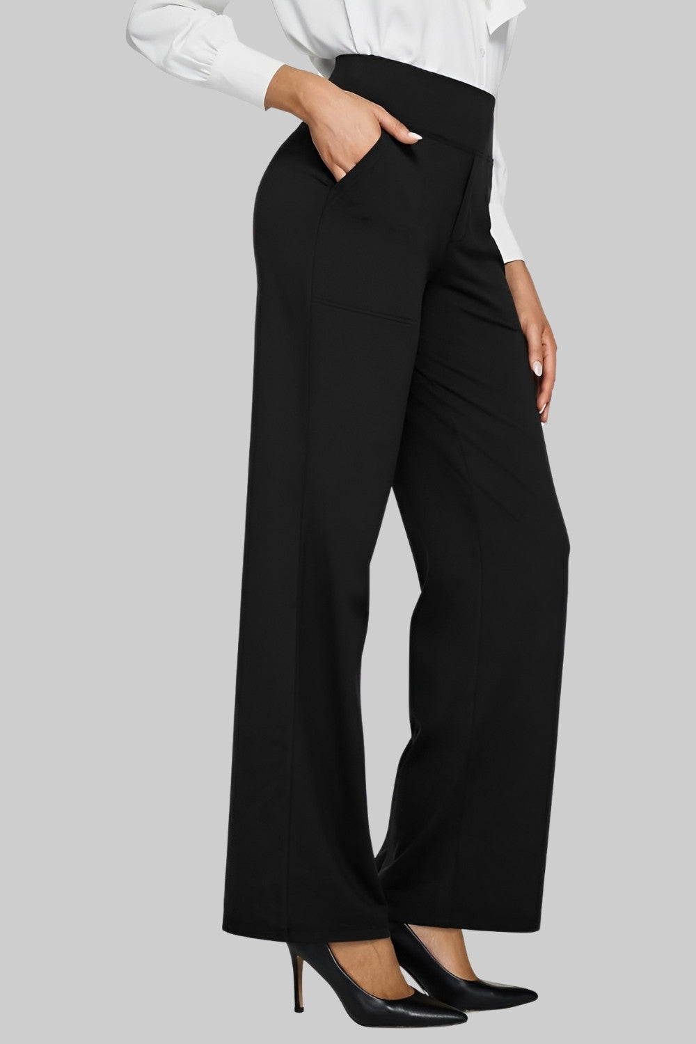 Elvira Stretchbroek Dames – Comfortabele Broek met Hoge Taille en Zakken