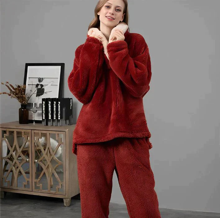 Donzige Fleece Pyjamaset voor Vrouwen Nachtwear
