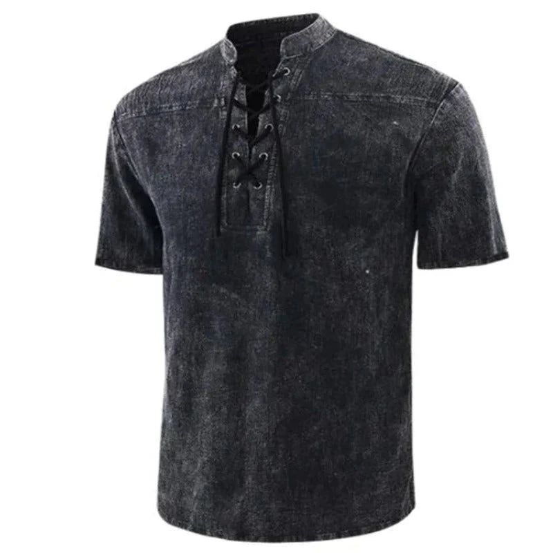 Heren V-hals Shirt Casual Katoen
