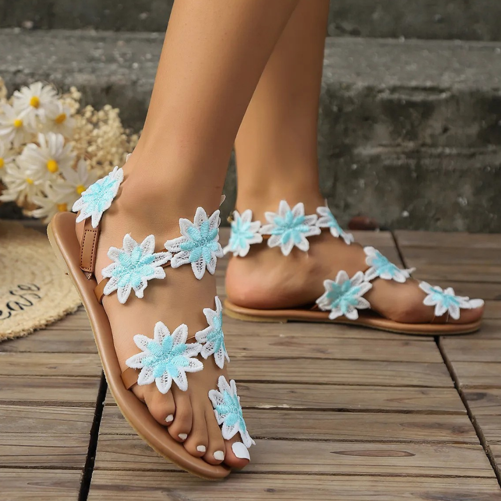 Vrouwelijke Sandalen met Bloemenprint voor Dames - Mode Vibes