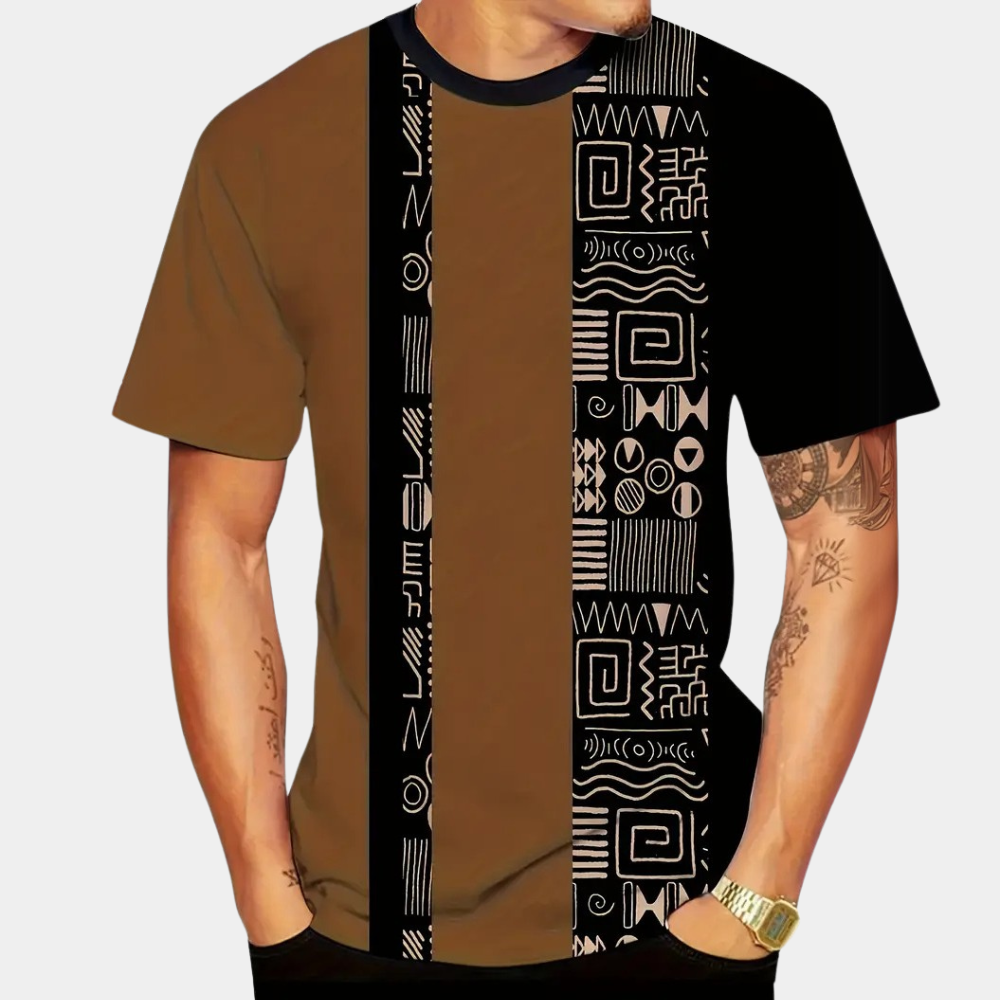 Kleurrijke Heren T-Shirt met Blokstrepen - Milo