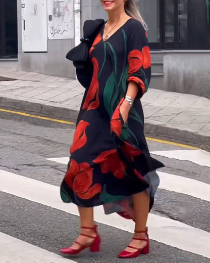 Bloemenjurk Lange Zomerjurk met Vrouwelijke Print - Mode Vibes