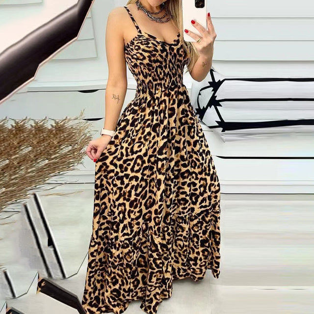 Luipaardprint Jurk Lange Zomerjurk Vrouw - Mode Vibes