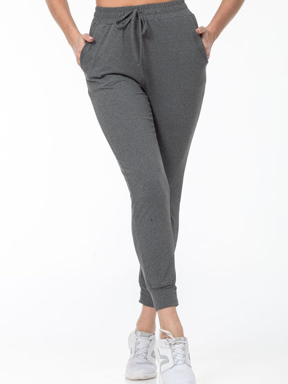 Zwarte Sportbroek Hoge Taille Met Zakken Casual Stijl - Mode Vibes