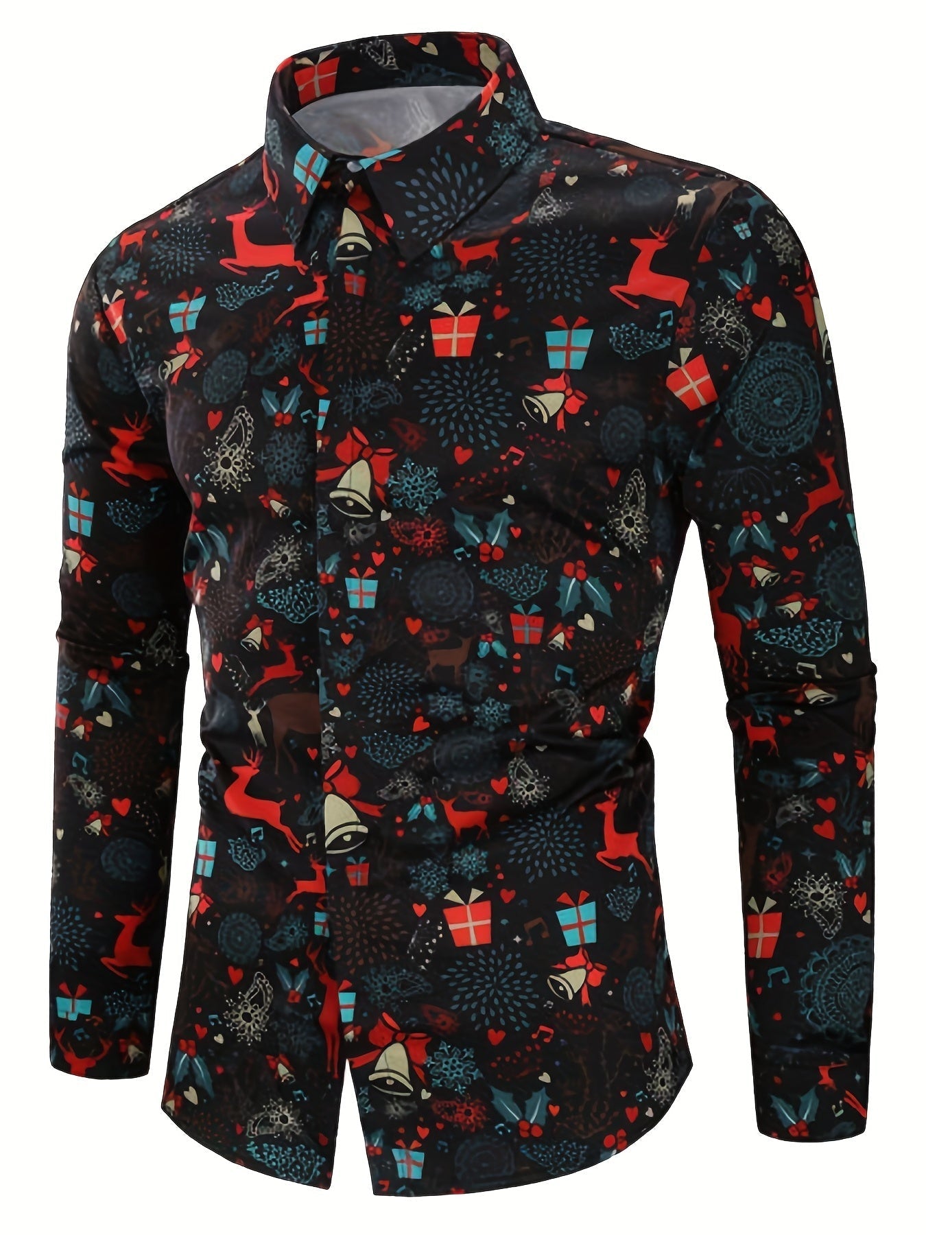 Kerst Overhemd Heren Feestelijk Met Knoopdetails - Mode Vibes