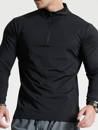 Herens Henley Shirt Slim Fit Lange Mouwen - Mode Vibes