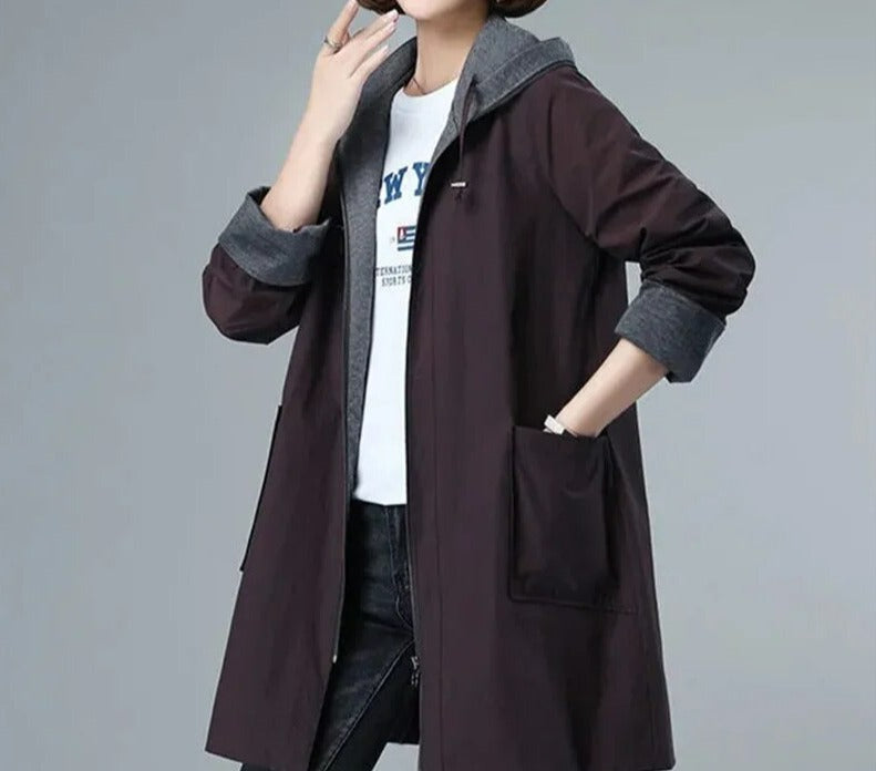 Dame Overjas met Capuchon Casual Stijl - Mode Vibes