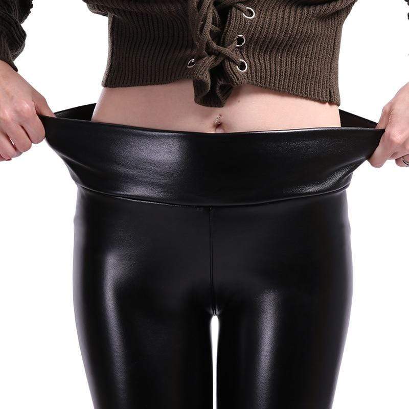 Zwarte Imitatie Leren Legging voor Vrouwen