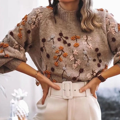 Dames Trui Zacht met Herfst Motief - Mode Vibes