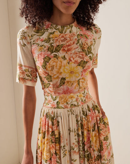 Bloemen MidiJurk met Elegante Rok Vrouwen Jurk Zomer