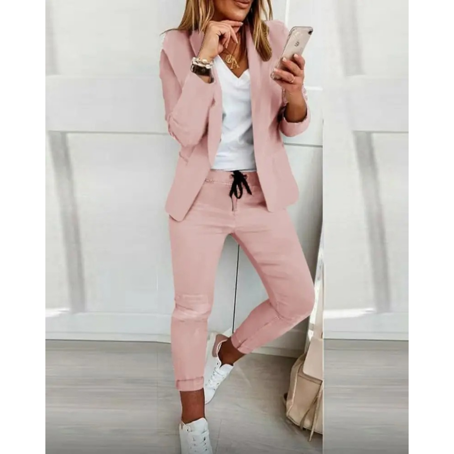Blazer Broek Set Slim Fit Effengrijs - Mode Vibes